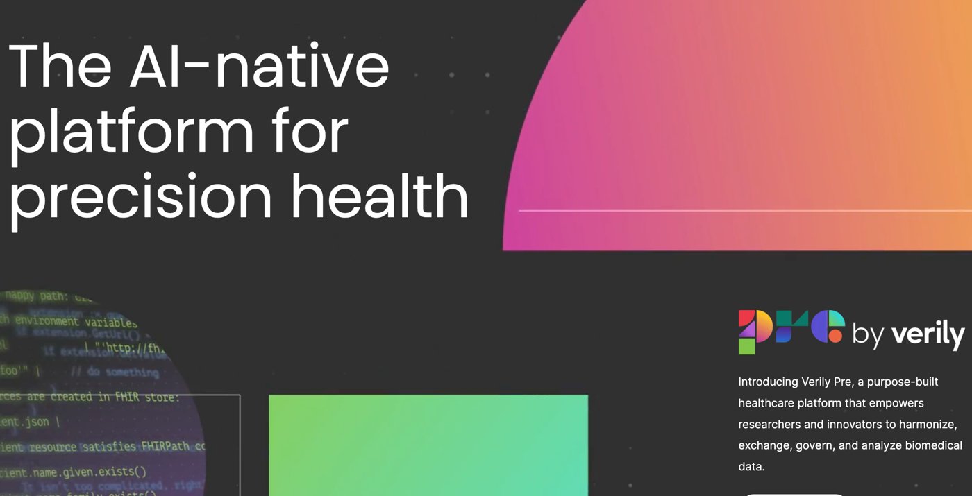 Verily Pre, the AI-native platform for precision health, from the public Verily site